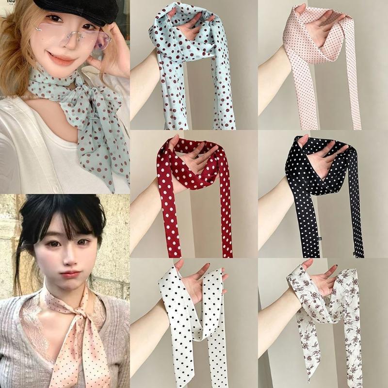 Polka Dot Floral Print Silk Sc - Head Wrap Turban ulasan dan harga