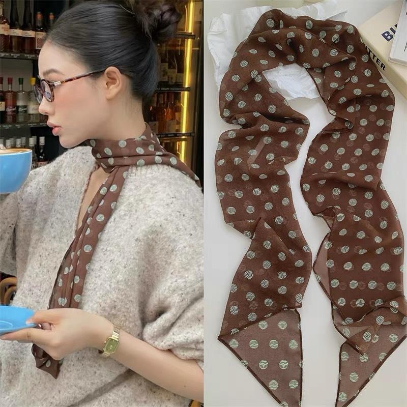 Polka Dot Floral Print Silk Sc - Head Wrap Turban ulasan dan harga